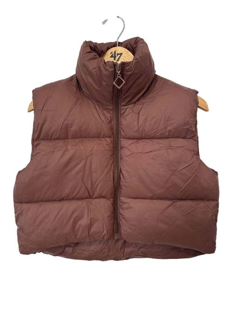Puffer Vest Small Anaysn Dark Brown Nylon Quilted Outerwear Gorpcore Hiking